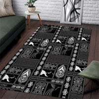 Papua New Guinea Heritage Motif Area Rug Black Version