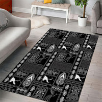 Papua New Guinea Heritage Motif Area Rug Black Version