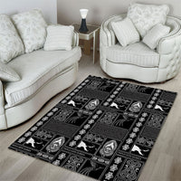 Papua New Guinea Heritage Motif Area Rug Black Version