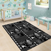 Papua New Guinea Heritage Motif Area Rug Black Version