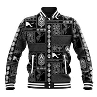 Papua New Guinea Heritage Motif Baseball Jacket Black Version