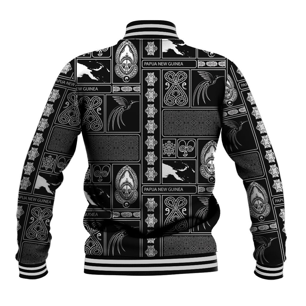 Papua New Guinea Heritage Motif Baseball Jacket Black Version