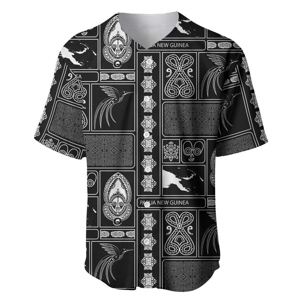 Papua New Guinea Heritage Motif Baseball Jersey Black Version