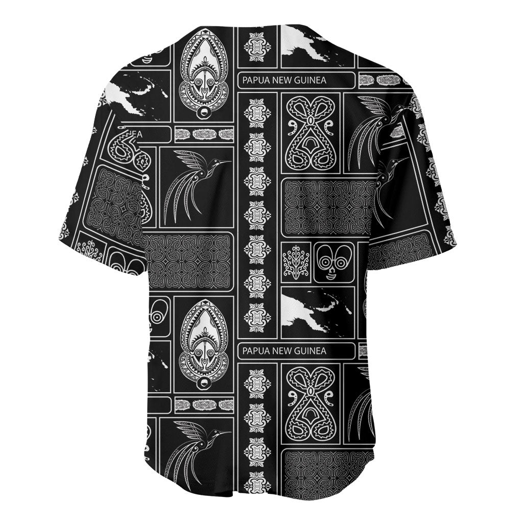 Papua New Guinea Heritage Motif Baseball Jersey Black Version