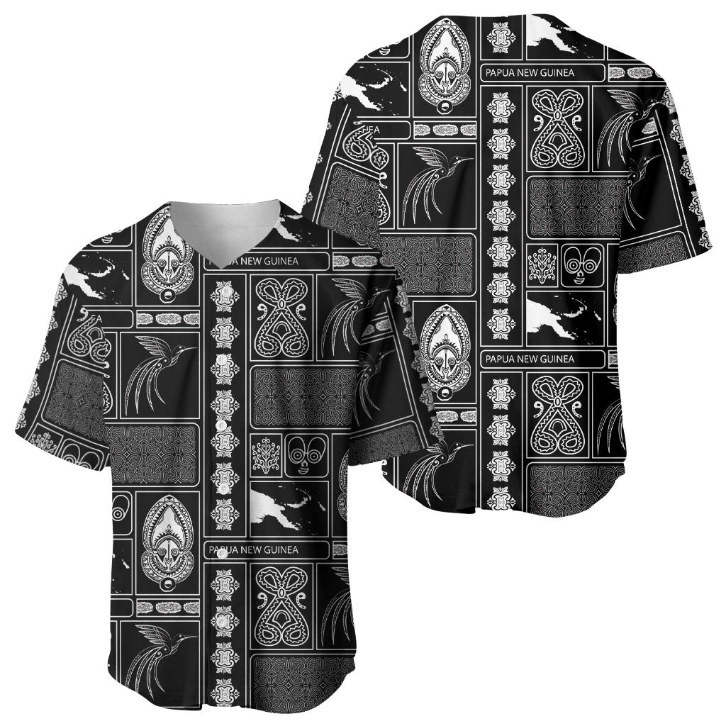 Papua New Guinea Heritage Motif Baseball Jersey Black Version