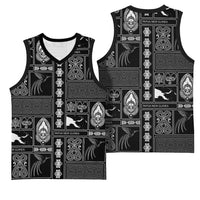 Papua New Guinea Heritage Motif Basketball Jersey Black Version