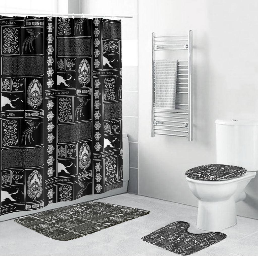 Papua New Guinea Heritage Motif Bathroom Set Black Version