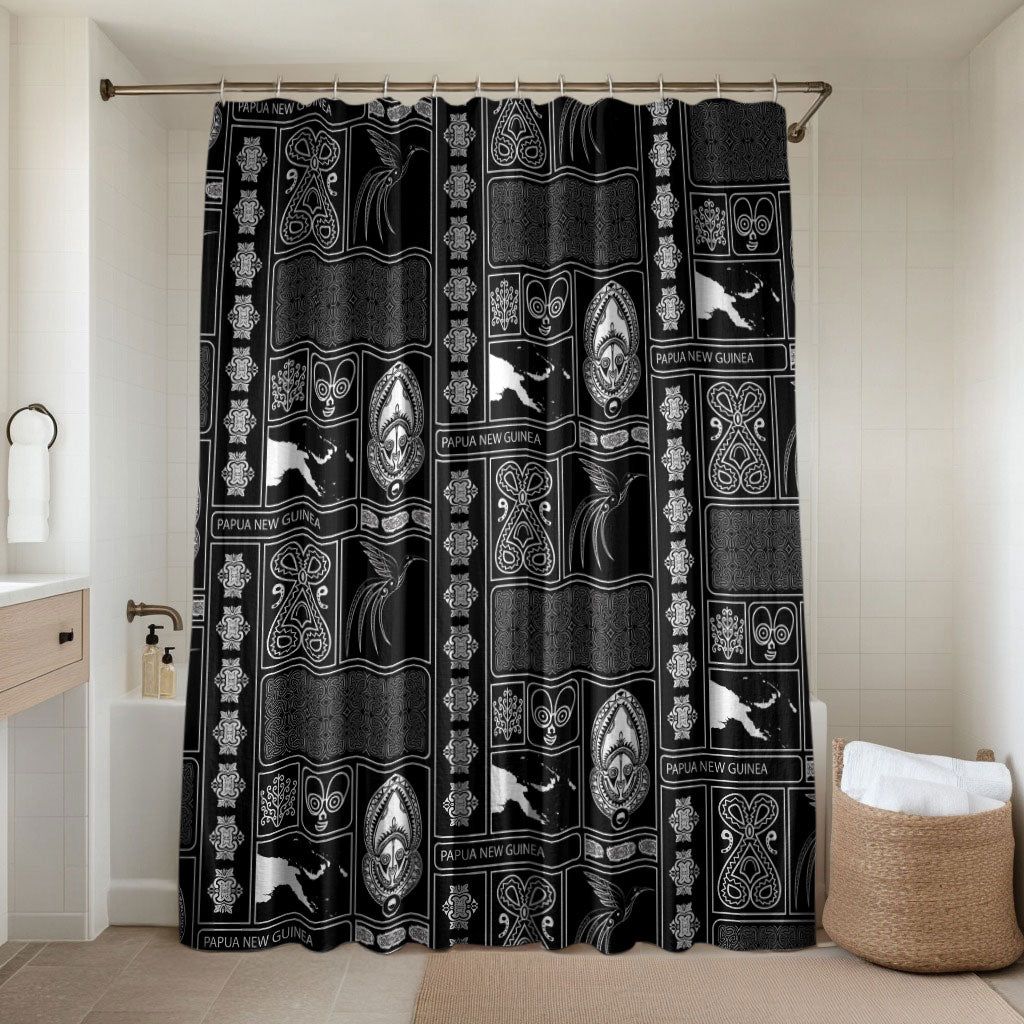 Papua New Guinea Heritage Motif Bathroom Set Black Version