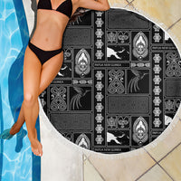 Papua New Guinea Heritage Motif Beach Blanket Black Version