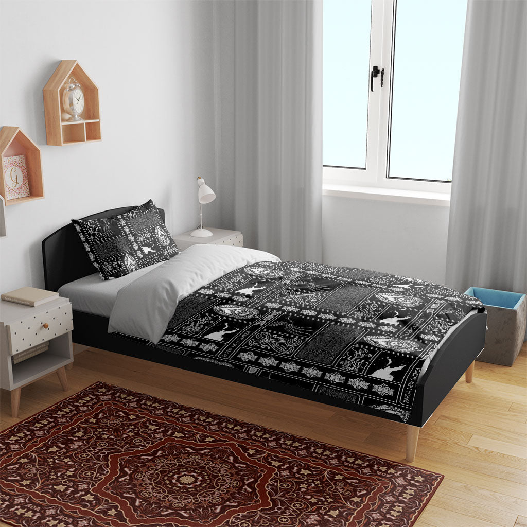 Papua New Guinea Heritage Motif Bedding Set Black Version