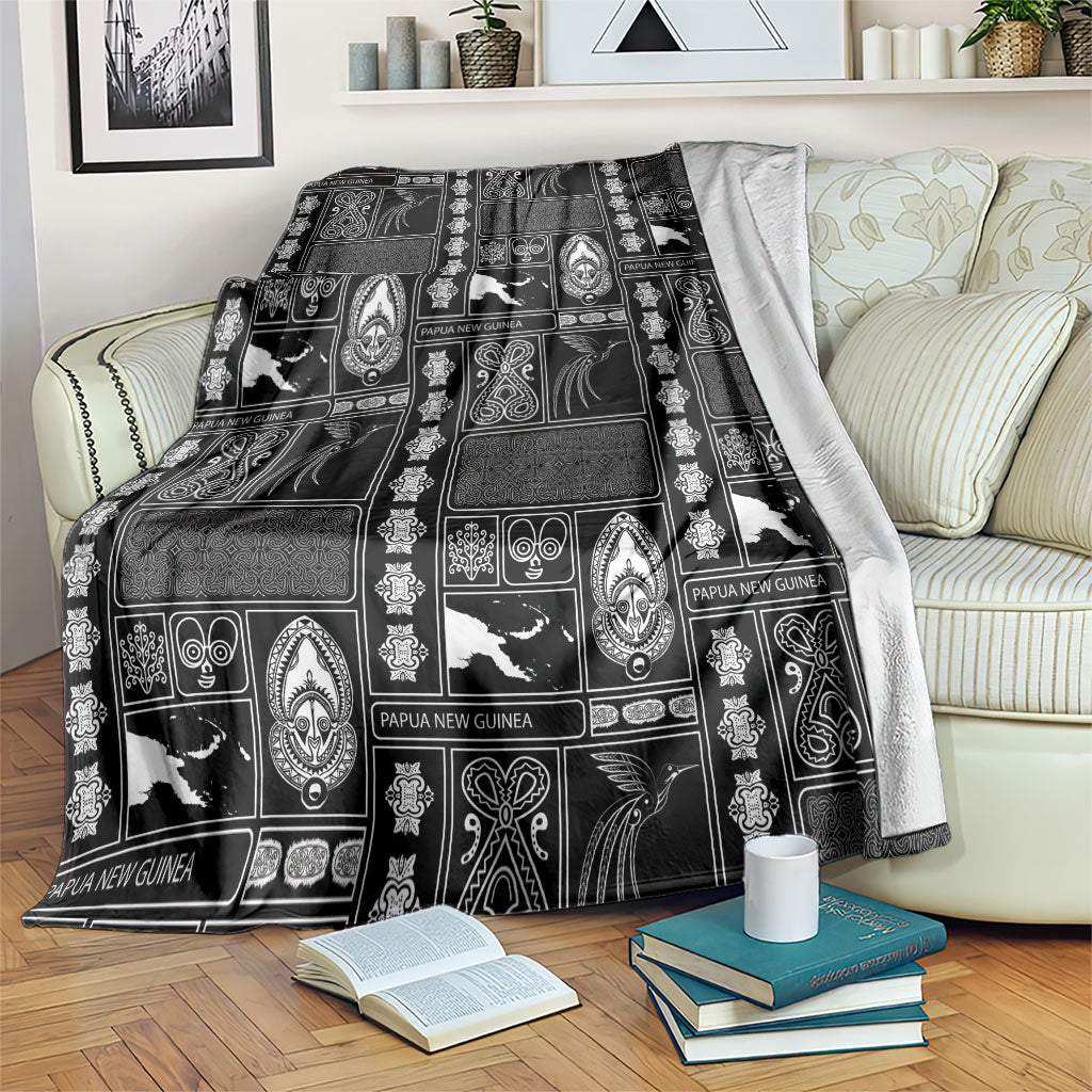 Papua New Guinea Heritage Motif Blanket Black Version