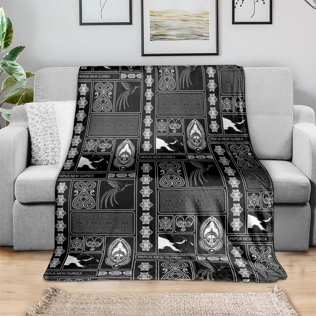 Papua New Guinea Heritage Motif Blanket Black Version