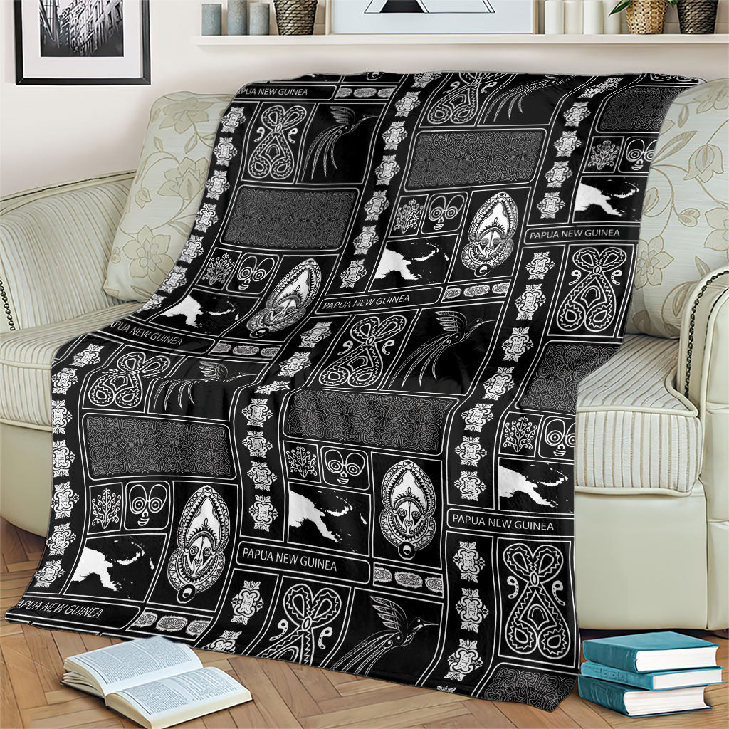 Papua New Guinea Heritage Motif Blanket Black Version