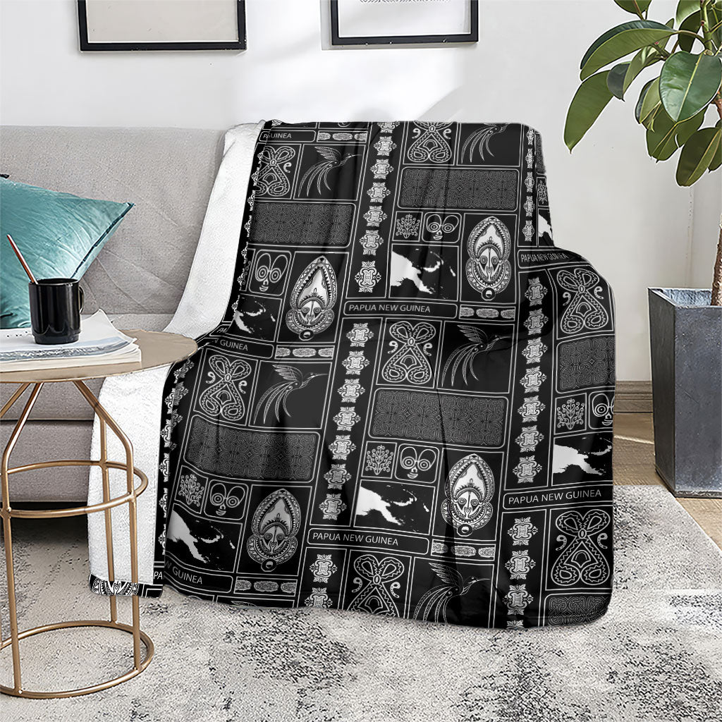 Papua New Guinea Heritage Motif Blanket Black Version