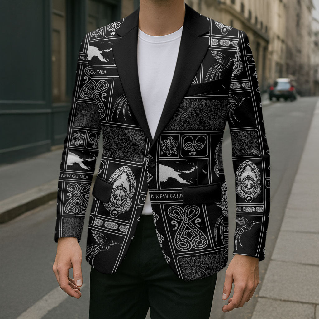 Papua New Guinea Heritage Motif Blazer Black Version