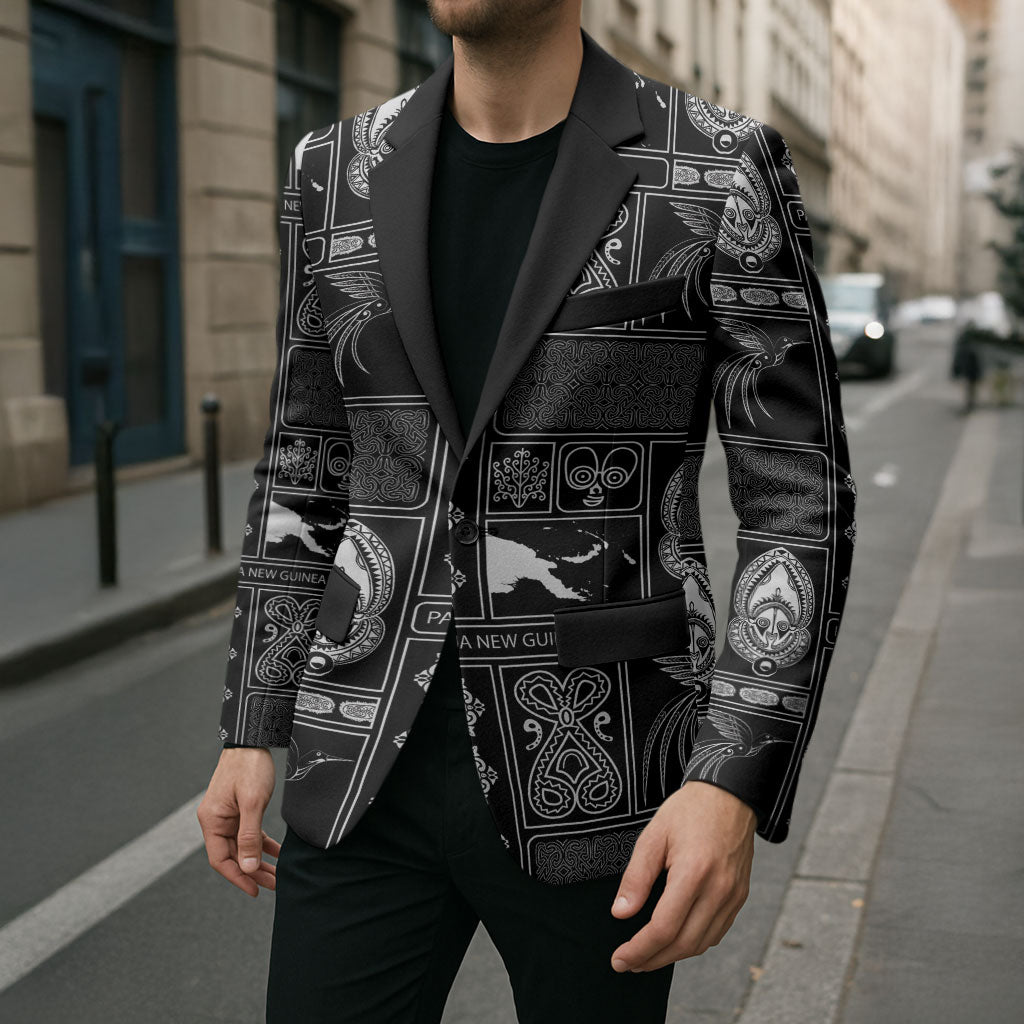 Papua New Guinea Heritage Motif Blazer Black Version