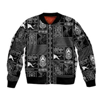 Papua New Guinea Heritage Motif Bomber Jacket Black Version