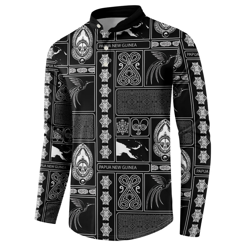 Papua New Guinea Heritage Motif Button Sweatshirt Black Version