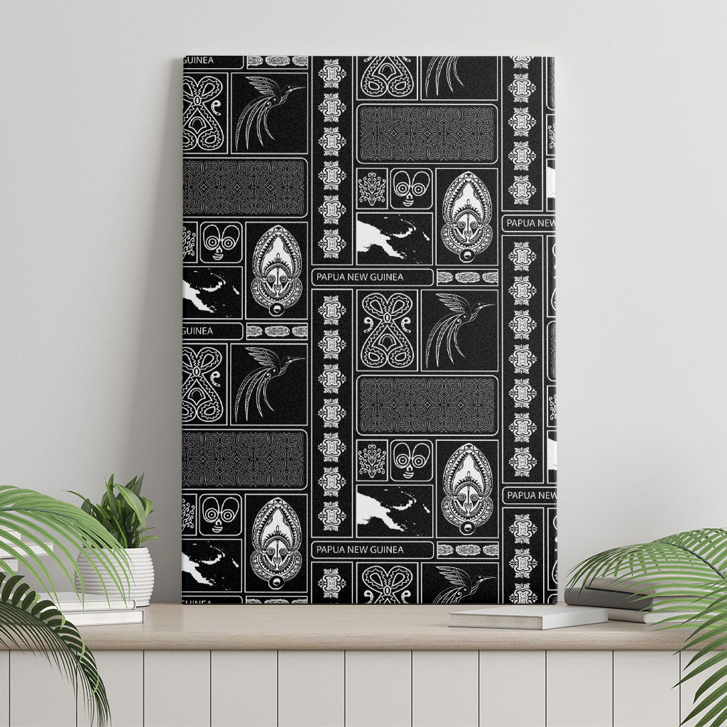 Papua New Guinea Heritage Motif Canvas Wall Art Black Version