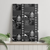 Papua New Guinea Heritage Motif Canvas Wall Art Black Version