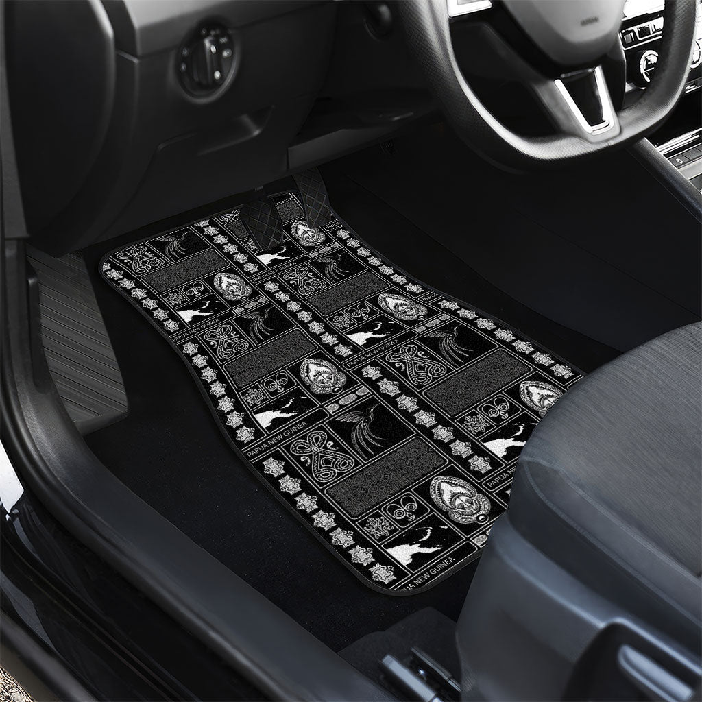 Papua New Guinea Heritage Motif Car Mats Black Version