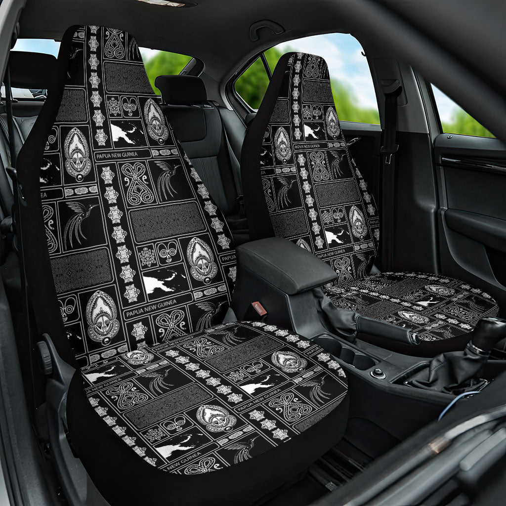 Papua New Guinea Heritage Motif Car Seat Cover Black Version