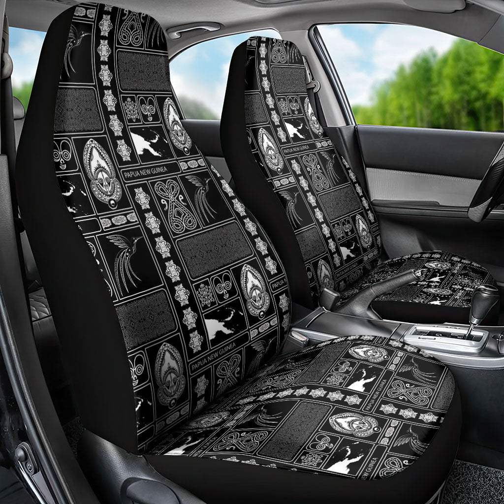 Papua New Guinea Heritage Motif Car Seat Cover Black Version
