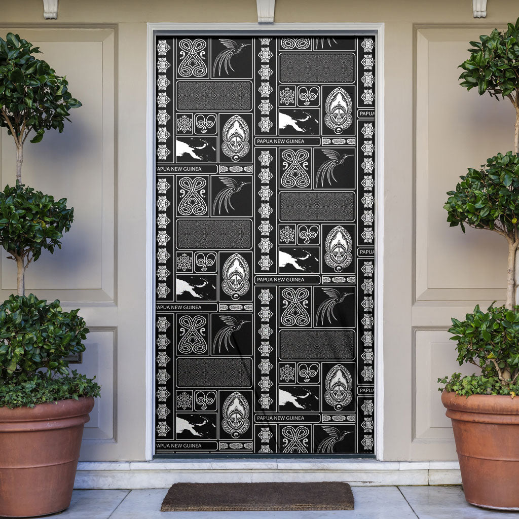 Papua New Guinea Heritage Motif Door Cover Black Version