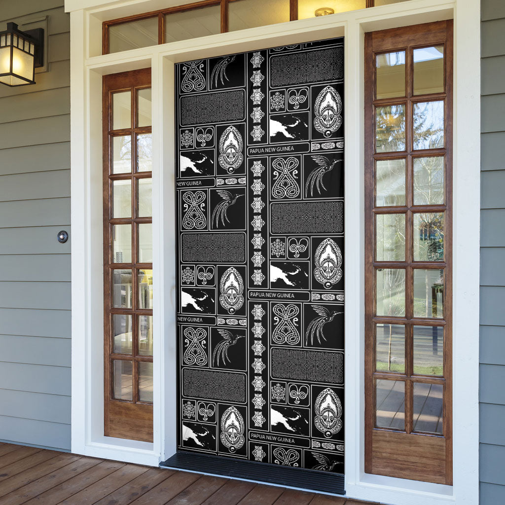 Papua New Guinea Heritage Motif Door Cover Black Version