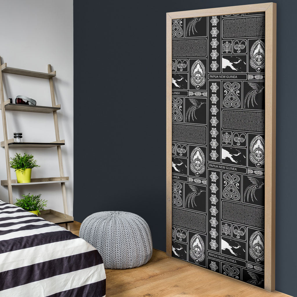 Papua New Guinea Heritage Motif Door Cover Black Version