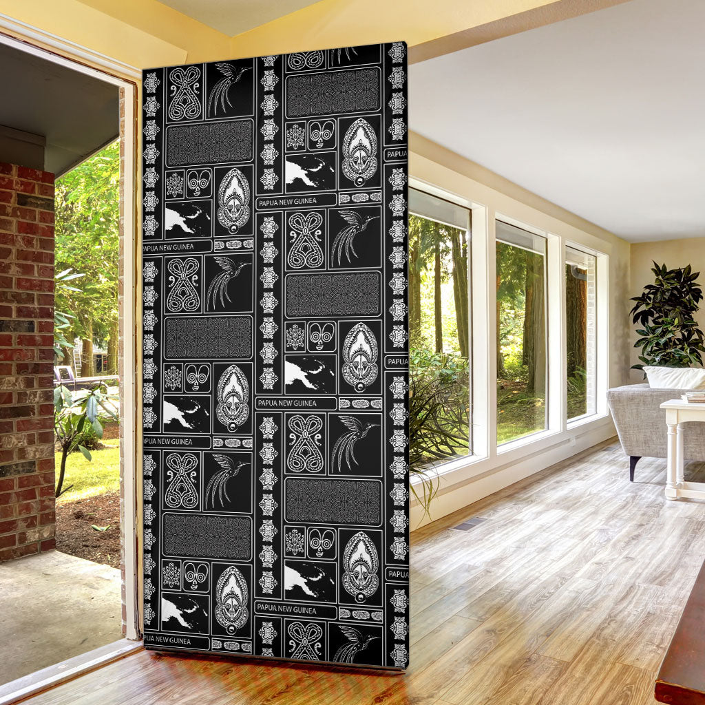 Papua New Guinea Heritage Motif Door Cover Black Version