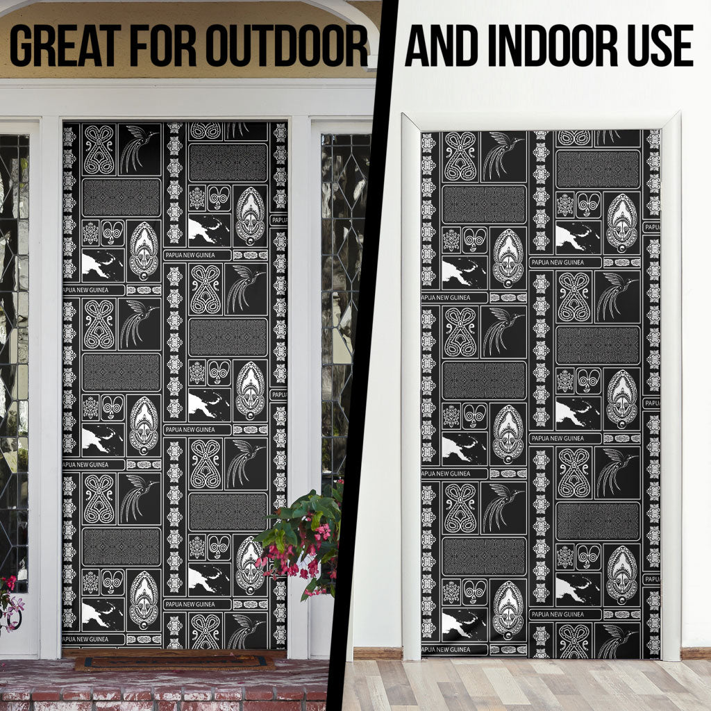 Papua New Guinea Heritage Motif Door Cover Black Version