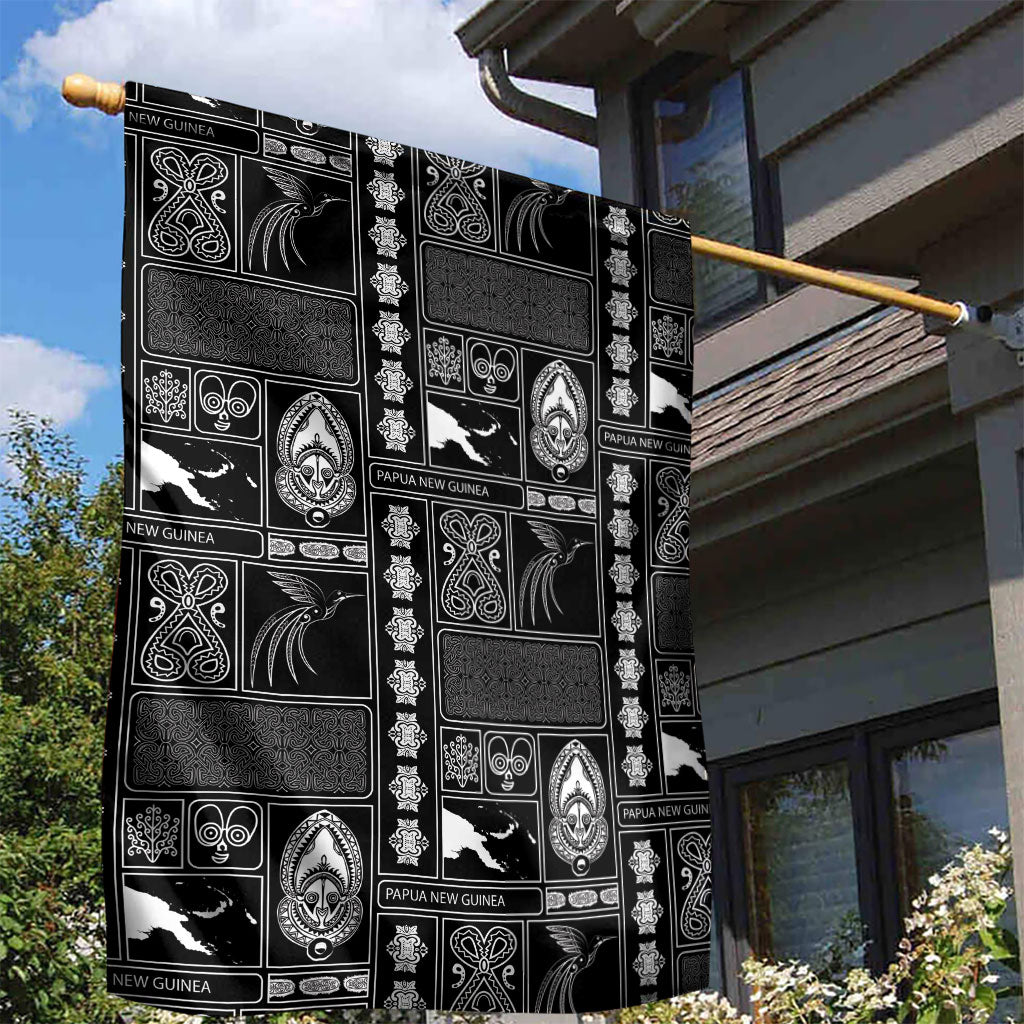 Papua New Guinea Heritage Motif Garden Flag Black Version