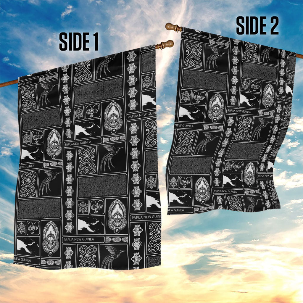Papua New Guinea Heritage Motif Garden Flag Black Version