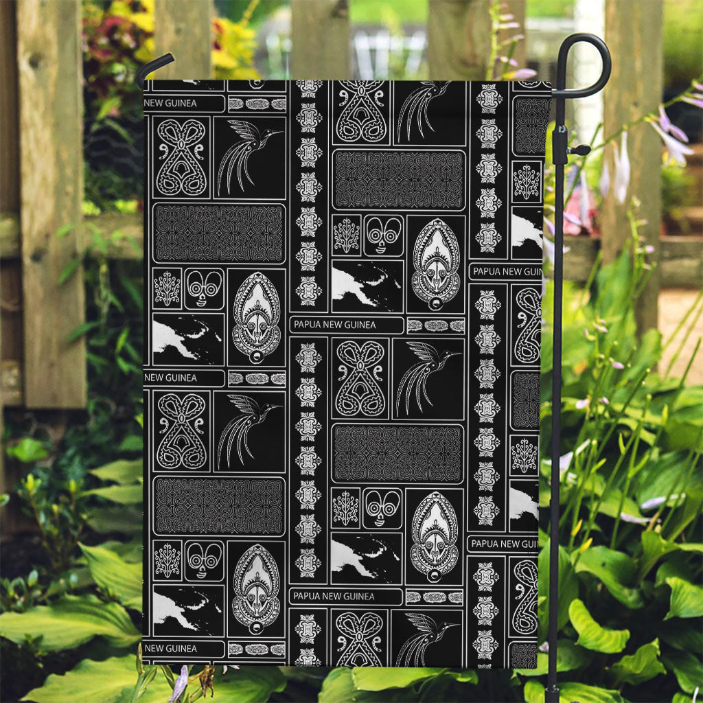 Papua New Guinea Heritage Motif Garden Flag Black Version