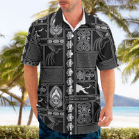 Papua New Guinea Heritage Motif Hawaiian Shirt Black Version