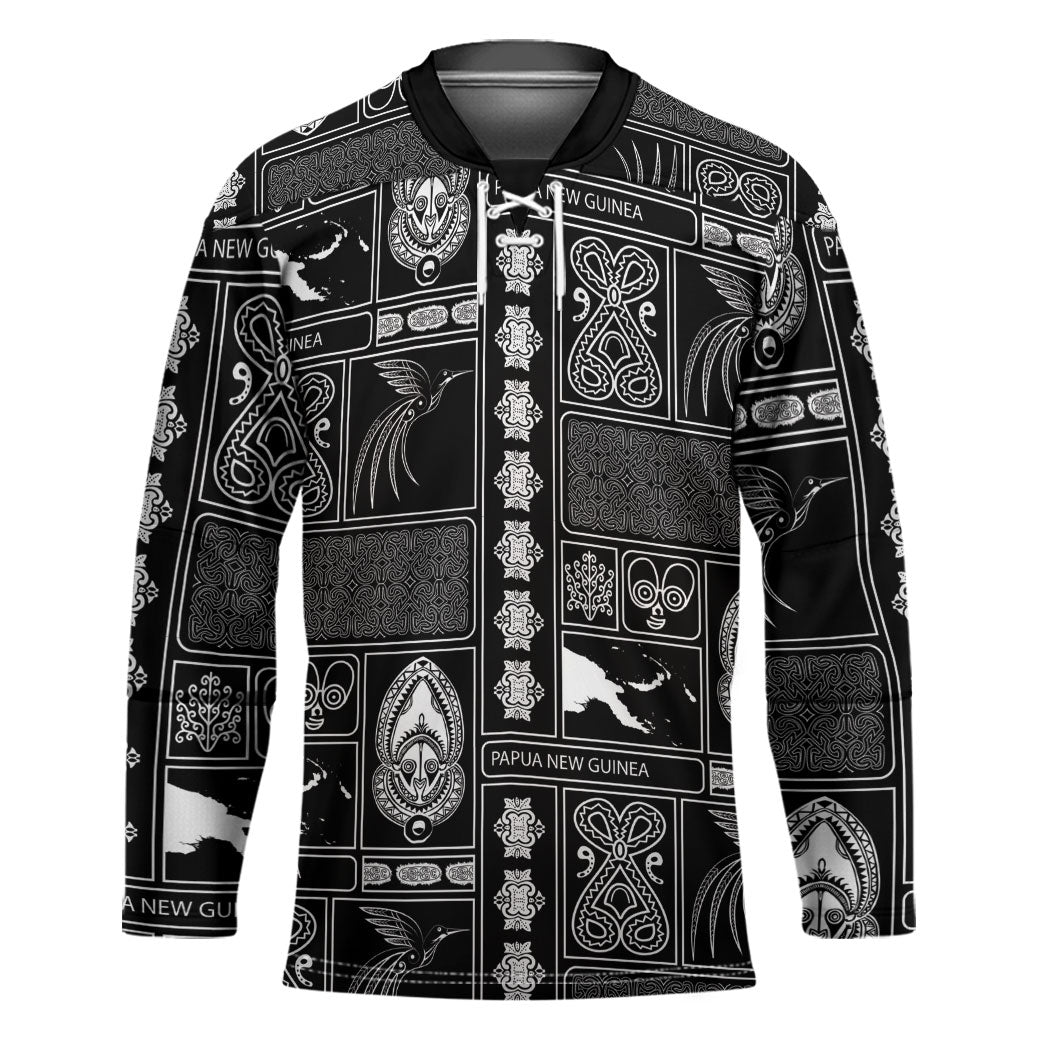 Papua New Guinea Heritage Motif Hockey Jersey Black Version