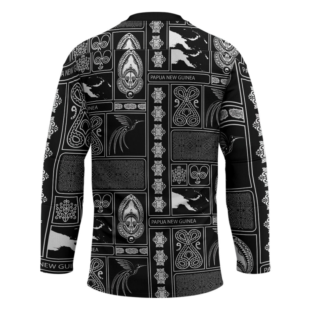 Papua New Guinea Heritage Motif Hockey Jersey Black Version
