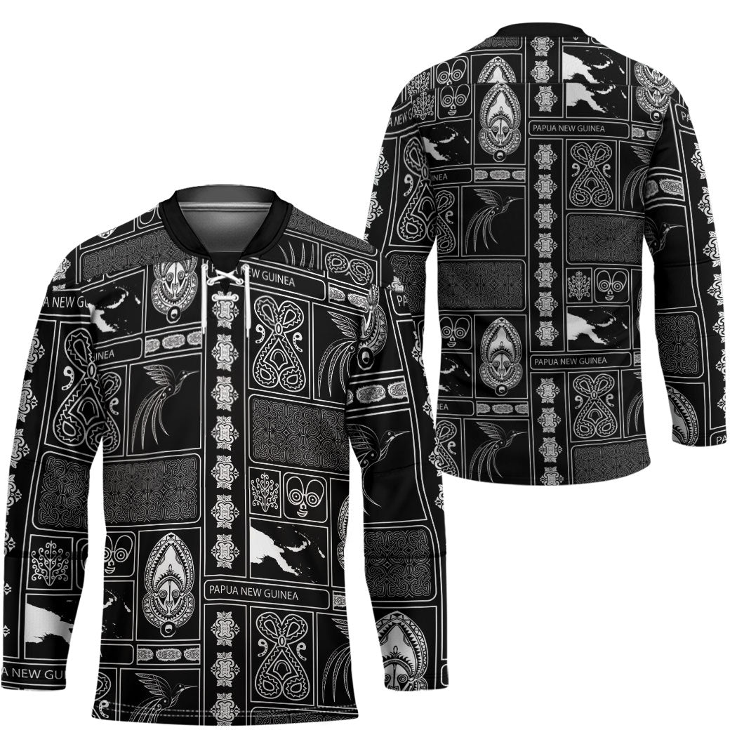 Papua New Guinea Heritage Motif Hockey Jersey Black Version