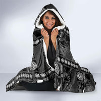 Papua New Guinea Heritage Motif Hooded Blanket Black Version