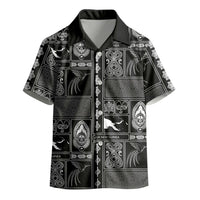 Papua New Guinea Heritage Motif Kid Hawaiian Shirt Black Version