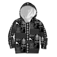 Papua New Guinea Heritage Motif Kid Hoodie Black Version
