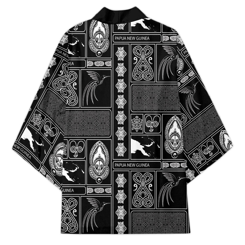 Papua New Guinea Heritage Motif Kimono Black Version