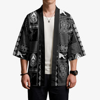Papua New Guinea Heritage Motif Kimono Black Version