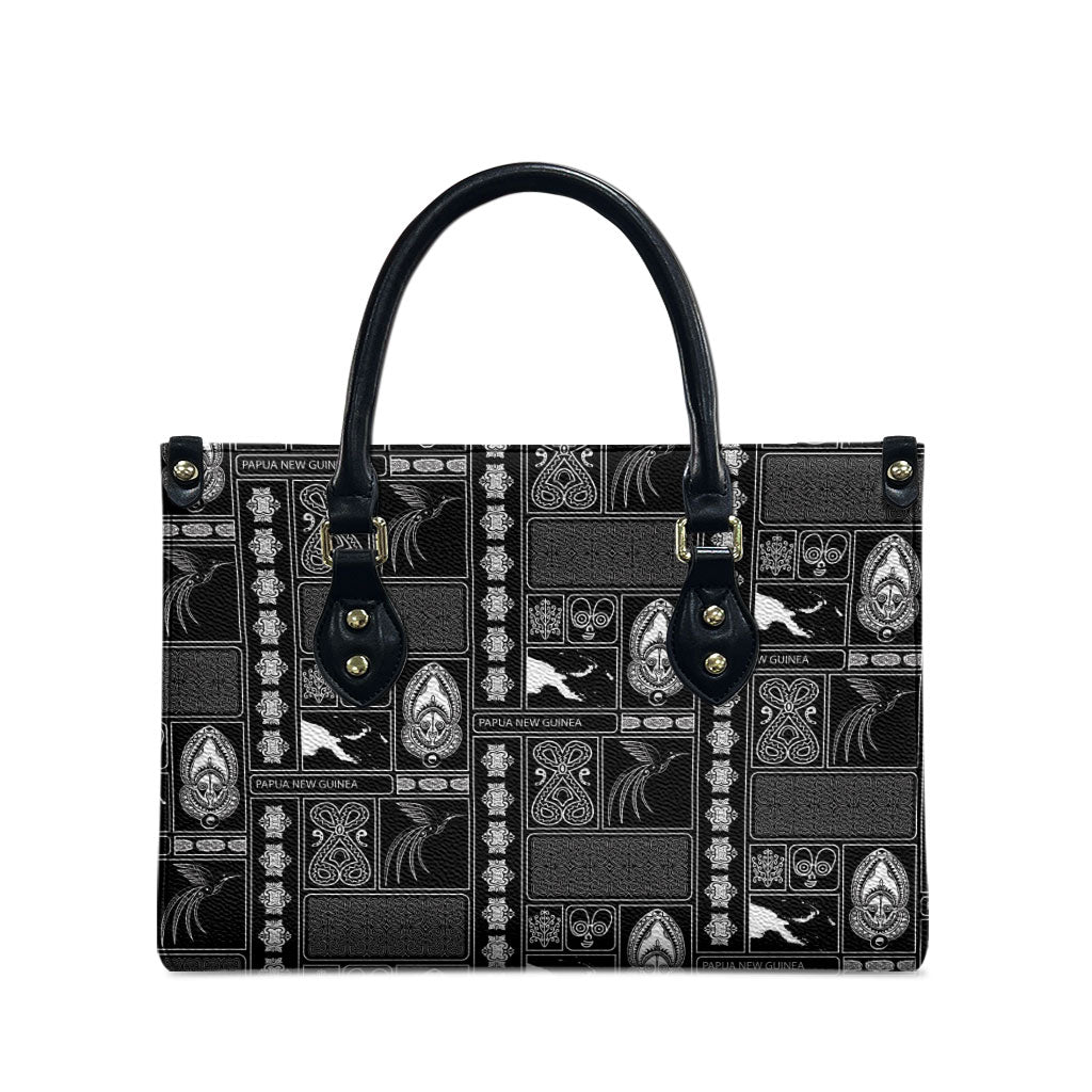 Papua New Guinea Heritage Motif Leather Bag Black Version