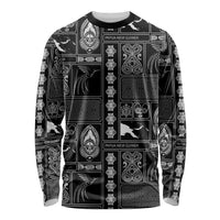 Papua New Guinea Heritage Motif Long Sleeve Shirt Black Version