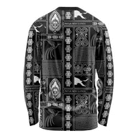 Papua New Guinea Heritage Motif Long Sleeve Shirt Black Version