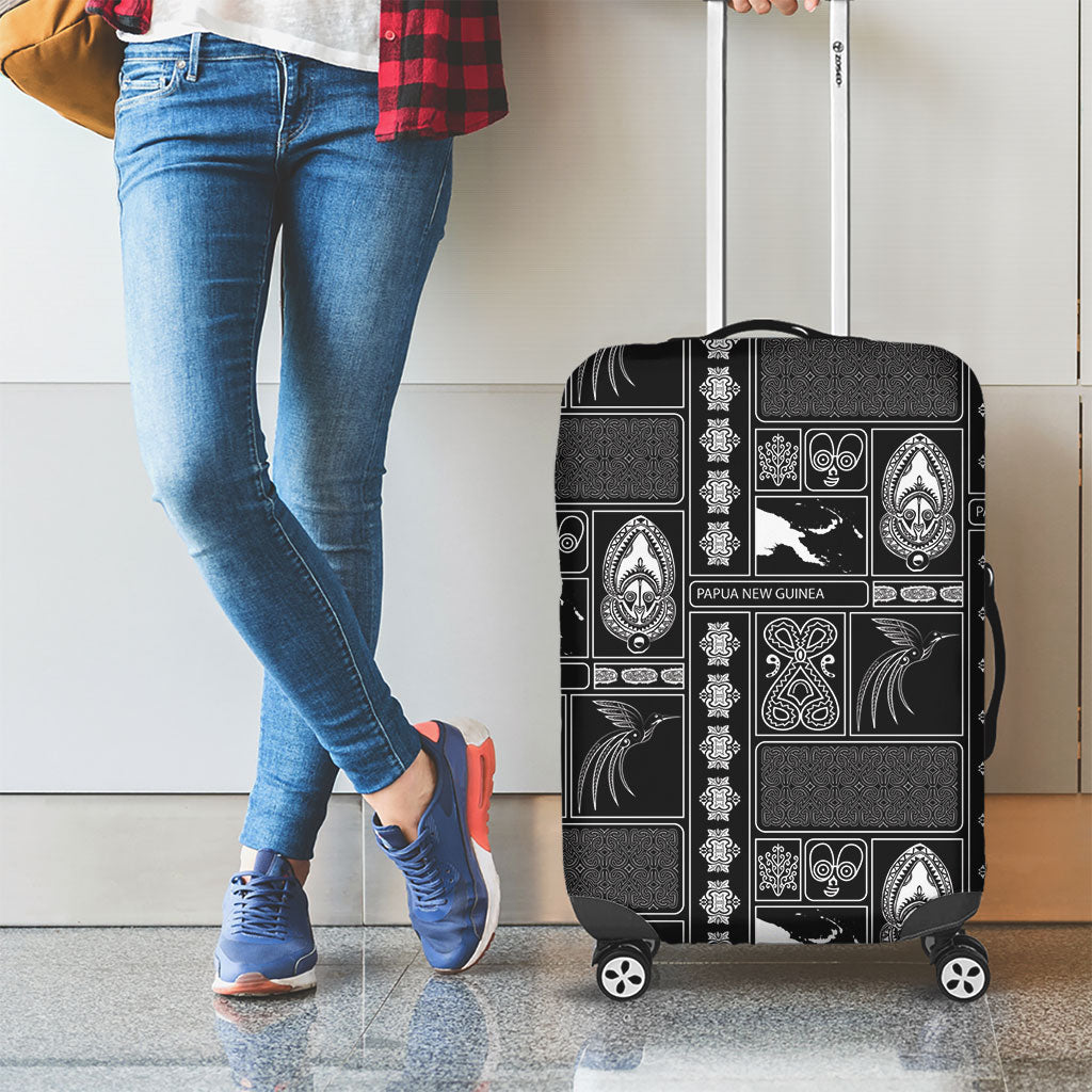 Papua New Guinea Heritage Motif Luggage Cover Black Version