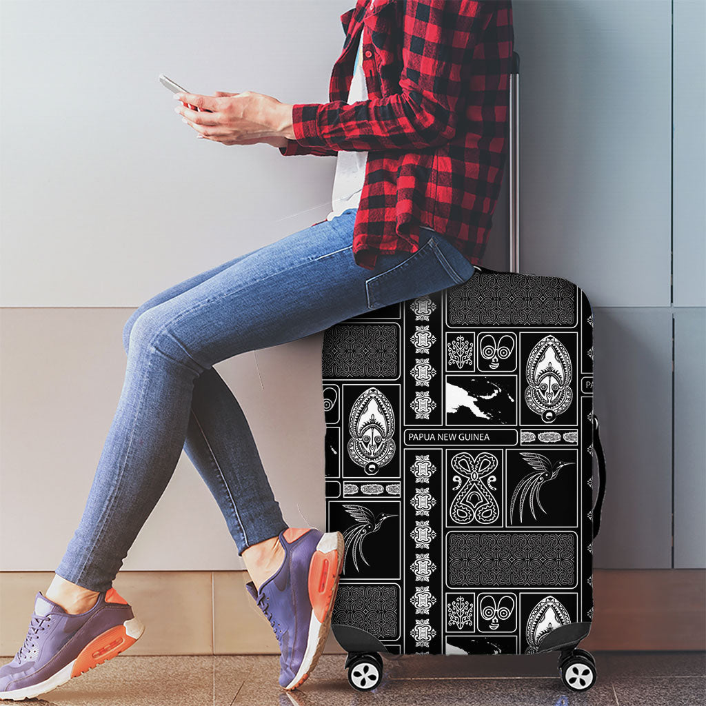 Papua New Guinea Heritage Motif Luggage Cover Black Version