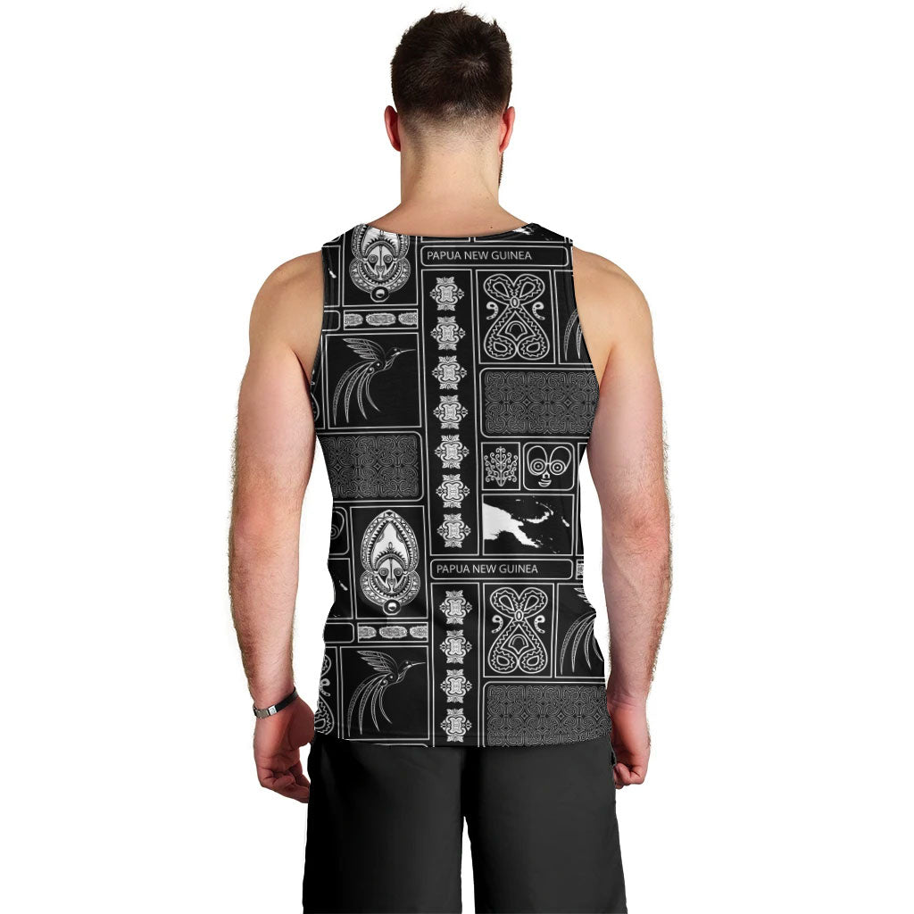 Papua New Guinea Heritage Motif Men Tank Top Black Version